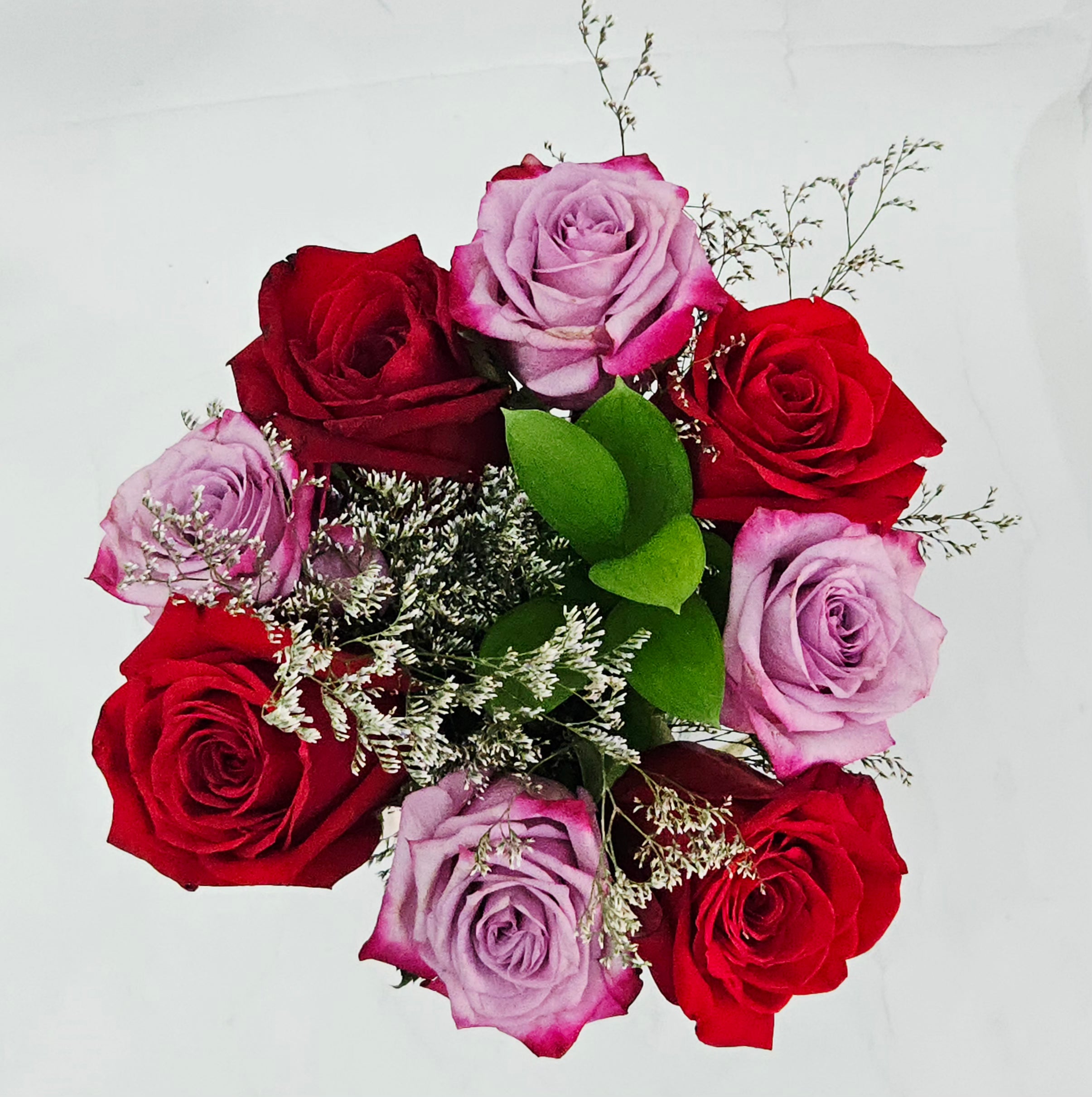 Rosas Colombianas em dois tons no Vaso de Vidro