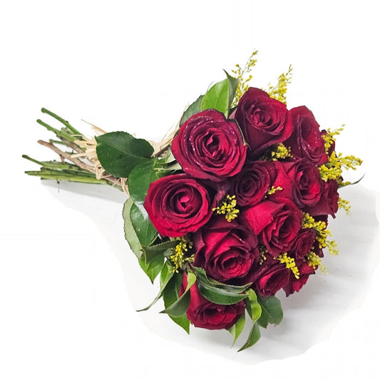 Buquê com 12 Rosas Vermelhas Brasil