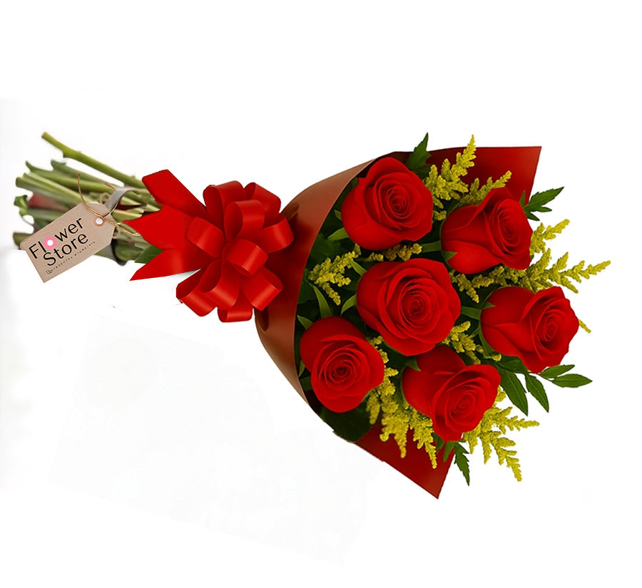 Buquê 6 Rosas Vermelhas Importadas