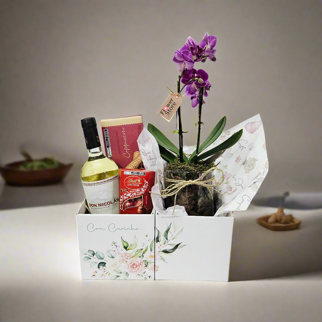 Orquídea Lilás com Vinho
