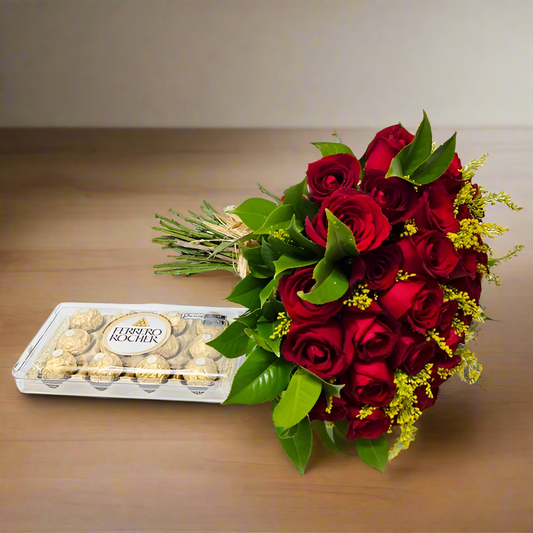 Buque 30 Rosas com Ferrero